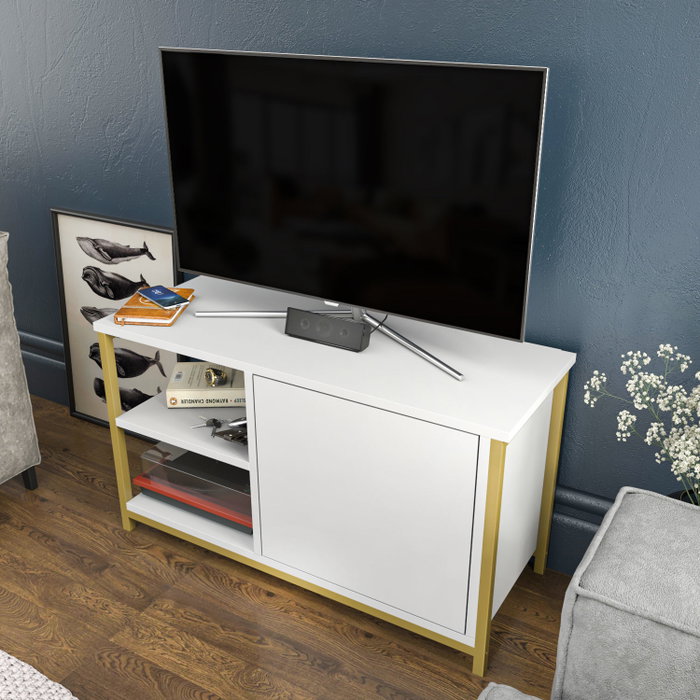 Hanah Home Soporte para TV Muskegon - Dorado, Blanco
